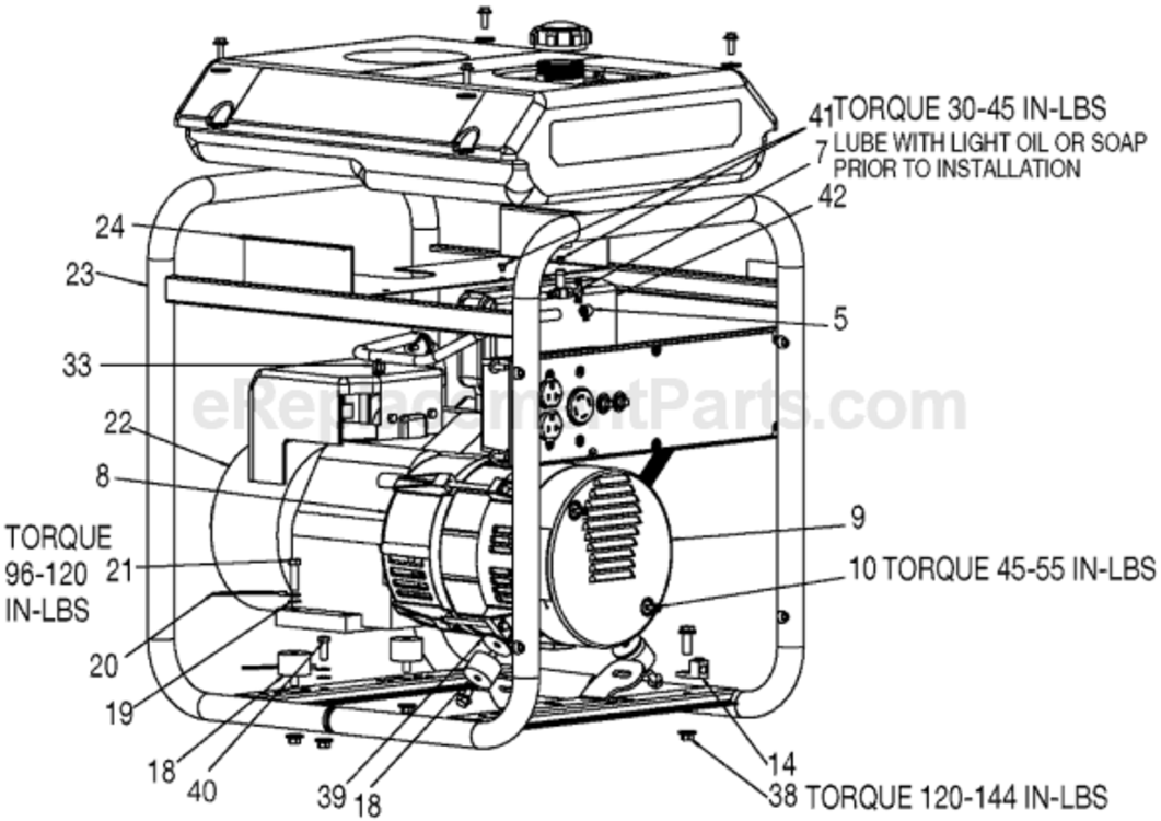 Page B Diagram and Parts List for BSI525-W Type 1 Porter Cable Generator